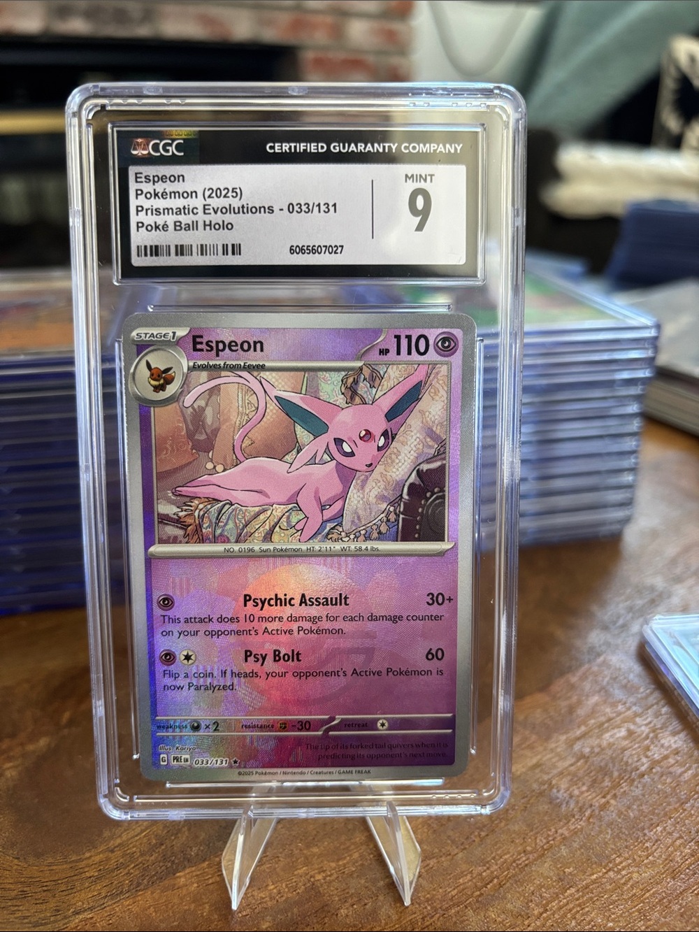 CGC 9 Espeon Poke Ball Holo Pokemkn Prismatic Evolutions 033/131
